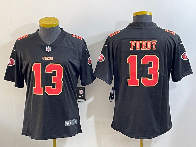 Youth San Francisco 49ers #13 Purdy Black Gold 2024 Nike Vapor Limited NFL Jersey style 12023